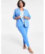 Bar III Womens Solid Dress Pants Blue Plus Size 14W - $17.00