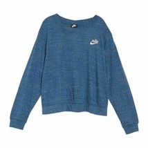 Nike Shirt Top Women&#39;s 2X Plus Size Blue Gym Crew Neck Long Sleeve Pullo... - £25.24 GBP