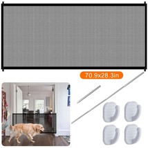 71&quot; Pets Dog Safety Gate Mesh Fence Cat Baby Portable Guard Net Stairs D... - $29.99