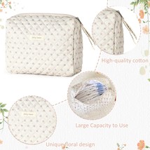 1PC Cotton Quilted Makeup Bag Set Large Capacity Cosmetic Bag Portable Cute Make - £19.81 GBP