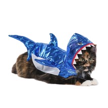 NEW Blue Shark Costume 1pc Pet Size XS Cat Dog (5-10 lbs) Halloween Vibrant Life - £11.72 GBP