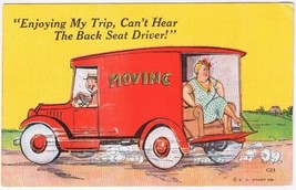 Postcard Comic Enjoying My Trip Can&#39;t Hear The Back Seat Driver - £3.96 GBP