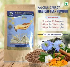 Brown &amp; White Kalonji-Carrot Magical Tea-Powder for Skin Glow, Weight Lo... - £57.36 GBP