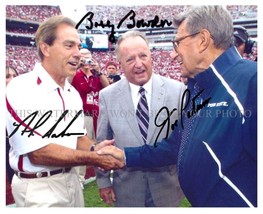Joe Paterno Bobby Bowden And Nick Saban Autographed 8x10 Rpt Photo Great Coaches - £14.96 GBP