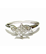 14K White Gold Diamond Princess Invisible Set Ring, Size 5.5, 0.25(TCW),... - £319.73 GBP