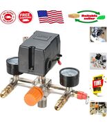 Adjustable Pressure Switch Manifold Regulator with Gauges for Air Compre... - $1,255.31 MXN
