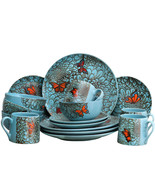 Elama Butterfly Garden 16 Piece Stoneware Dinnerware Set - €136,03 EUR