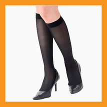 140D black support stockings compression hose knee high varicose veins g... - £16.40 GBP