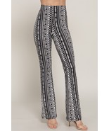 Waist Elastic Slim Flare Print Pants - $17.50
