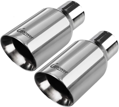 Pack of 2 Exhaust Tip 2.5 Inch Inlet 4 Inch Outlet 9&quot; Long 304 Stainless - £95.96 GBP