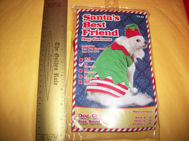 Pet Holiday Dog Costume Small Elf Christmas Outfit Hat Santa&#39;s Best Friend Set - £9.92 GBP