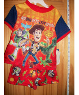 Disney Toy Story Baby Clothes 12M Sleepwear Set PJs Red Orange Pajama Sh... - $12.34