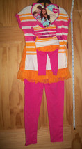 What A Doll Girl Clothes 6/6X Matching Dollie Leggings Outfit Hanger Orange Top - £22.77 GBP