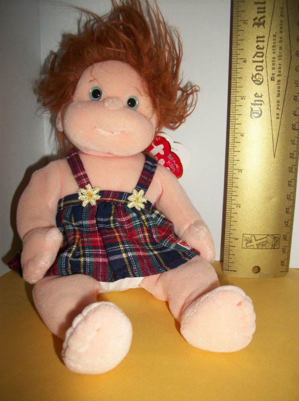 Ty Beanies Girl Doll Toy Ginger Cloth Baby Dollie Kid 1999 Bloomers Dres... - $9.49