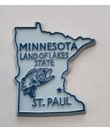 Minnesota die cut rubber fridge magnet light blue dark blue Land of Lake... - $13.98 CAD