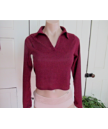 Livi by Olivia Rae  sweater top cropped Jr M red ribbed long sleeves New - $14.65