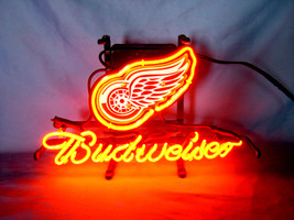 NHL Detroit Red Wings Budweiser Neon Light Sign 13&quot; x 8&quot; - £153.68 GBP