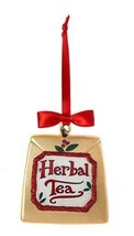 Kurt S. Adler Ksa Cafe Noble Gems Glass Tea Bag Herbal Tea Christmas Ornament - £10.12 GBP