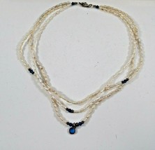 Nishima Pearl Company Necklace Multi Strand Tiered Baroque Freshwater VTG Blue - £32.47 GBP