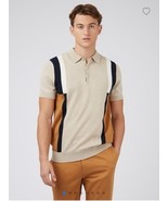 Medium Ben Sherman Intarsia Stripe Polo - Sand $109 BNWTS - €43,39 EUR
