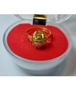 Egyptian Elegant Scarab Ring Gold 18K Stamped Charm Pharaonic 2.3 Gr all sizes - $346.29
