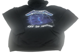 Metallica Men&#39;s Hoodie Medium Graphic Sweatshirt Ride The Lightening Black Blue - $23.75