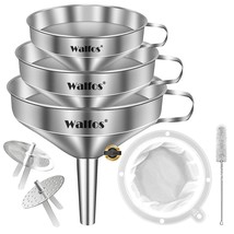 3Pcs Kitchen Funnel With 2 Removable Strainer &amp; 1 Cleaning Brush &amp; 1Pc 2... - $33.99