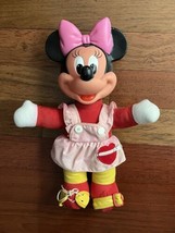 Vtg 80s Mattel Minnie Mouse Learn To Dress Me Doll 15” Plush Plastic Face - $14.84
