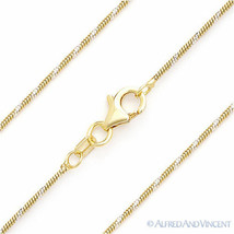 1mm Snake Link .925 Sterling Silver 2-Tone 14k Yellow Gold-Plated Chain Necklace - £23.08 GBP