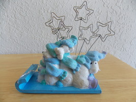 Disney Winnie the Pooh &amp; Friends Blue &amp; White Sled Ride Picture Holder  - £23.43 GBP