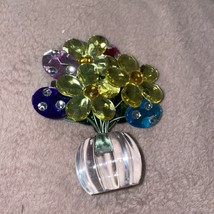 Hydrangea Posy Pot Floral Multicolored 3&quot; Acrylic Collectible Figurine - $9.89