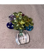 Hydrangea Posy Pot Floral Multicolored 3&quot; Acrylic Collectible Figurine - £7.90 GBP