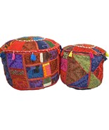 Bean Bag Cover FootStall Pouffe Recycled Fabric Indian FairTrade Large H... - £19.96 GBP