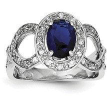 Sterling Silver Glass Cubic Zirconia Ring Sz 7 - $84.99