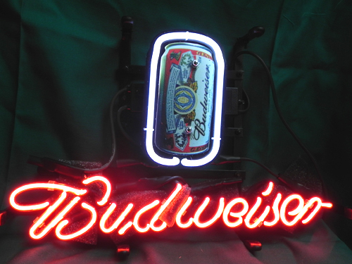 Primary image for Tin Can Budweiser Neon Light Sign 13" x 8"