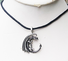 SALE Dragon Moon Pendant Necklace    Guys Girls     Unisex      Adjustable - £3.98 GBP