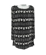 Vintage Adrianna Papell Black White Sequin Long Sleeve Tunic Top Size L ... - $1,088.42 MXN