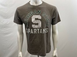 Michigan State University Spartans Men&#39;s Large Brown Cotton Blend Crew Tee - $9.89