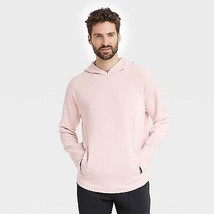 Men&#39;S Heavy Waffle Hooded Sweatshirt - Pink Xxl - £13.31 GBP
