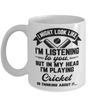 cricket Mug, I Might Look Like I&#39;m Listening to You Sport cricket, Gift for  - £11.97 GBP