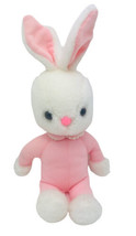VGT Nadel & Sons White and Pink Bunny Rabbit Plush Toy 11" Stuffed Animal - £11.21 GBP