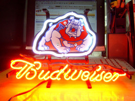 NCAA Fresno State Bulldogs Budweiser Neon Light Sign 13&quot; x 8&quot; - £153.48 GBP