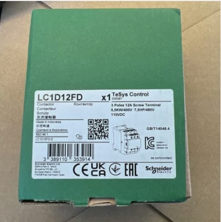 3P Contactor LC1D12FD Schneider 5.5kW 110VDC 035391 LC1-D12FD - $89.00