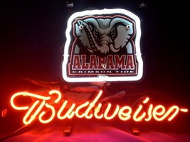 NCAA Alabama Crimson Tide Budweiser Neon Light Sign 13&quot; x 8&quot; - £156.48 GBP