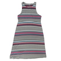 Athleta Santorini Thera Modal Pink Blue White Wavy Stripe Jersey Dress s... - $19.24
