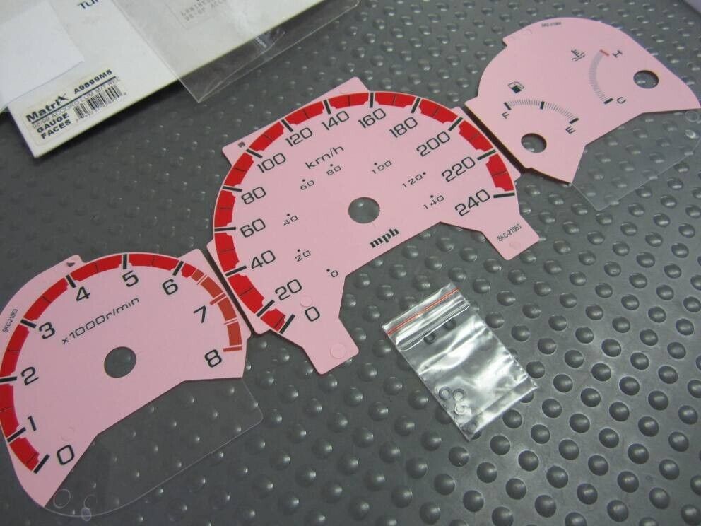 KILOMETERS KM/H For 98-02 MT Manual Honda Accord Pink White Glow Through... - $22.76