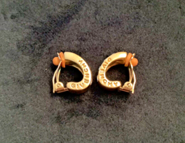 Givenchy Clip On Earrings Gold With Rhinstones Signed Vintage - £103.87 GBP