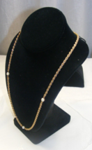 Vintage Gold Tone Double Chain Link 24&quot; Necklace with Pearls Park Lane 16-B - $645.41 MXN