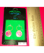 Batman Fashion Jewelry Set Bat Man Forever Comic Pink Circle Hoop Earrin... - $2.84
