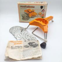 Vintage Mouli-Julienne 445 Rotary Food Slicer Grater 5 Discs Box &amp; Manual France - £22.80 GBP